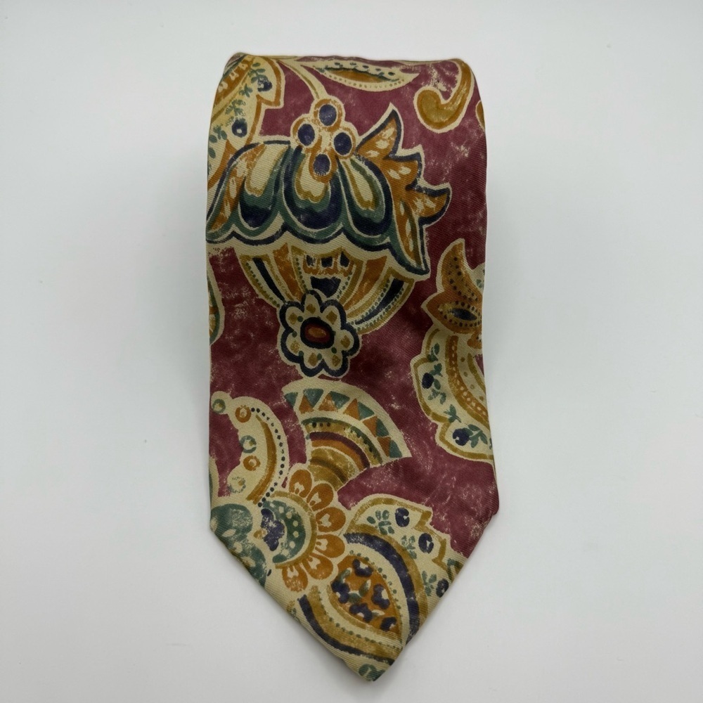 Vintage Architect 100% Italian Silk Men’s Neckties Floral Hearts - Picture 2 of 7